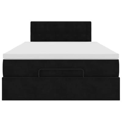 Ottoman bed met matras en LED's 120x200cm fluweel zwart