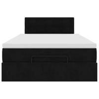Ottoman bed met matras en LED's 120x200cm fluweel zwart - thumbnail