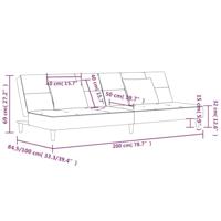 Slaapbank 2-zits met 2 kussens fluweel wijnrood - thumbnail