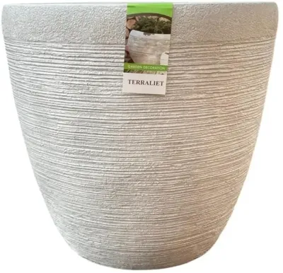 Terraliet Keramische Buitenpot Rond Laag 44cm wit