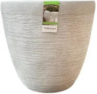 Terraliet Keramische Buitenpot Rond Laag 44cm wit - thumbnail