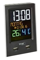 TFA Dostmann 60.2537.01 Zendergestuurd Wekker Zwart Alarmtijden 1 - thumbnail