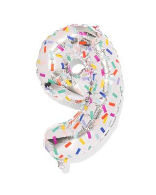 HEMA Folieballon cijfer 9 60cm confetti (onyx)