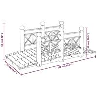 Tuinbrug met leuningen 150x67x56 cm massief vurenhout - thumbnail