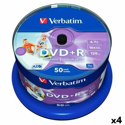 DVD+R Verbatim 4,7 GB 16x 50 Onderdelen (4 Stuks)