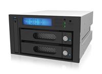 RAIDON iR2623-S3 interne RAID systeem voor 1x6,35 cm 2,5 inch en 2x8,89 cm 3,5 inch SATA drivers via software SATA III of RS232 - thumbnail