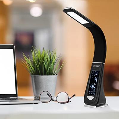 LED tafellamp - 4in1 lamp - kalender - klok - thermometer - zwart LED tafellamp - 4in1 lamp - kalender - klok - thermometer - zwart