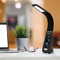 LED tafellamp - 4in1 lamp - kalender - klok - thermometer - zwart - thumbnail