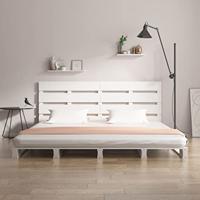 Bedframe massief grenenhout wit 120x190 cm - thumbnail