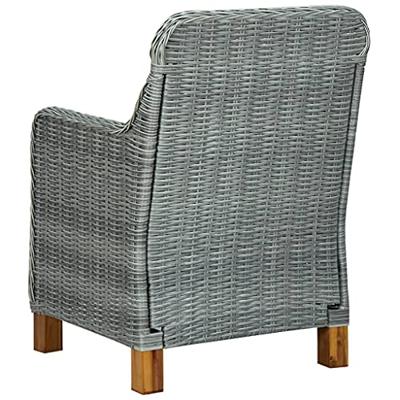 Tuinstoelen 2 st met kussens poly rattan lichtgrijs - thumbnail