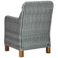 Tuinstoelen 2 st met kussens poly rattan lichtgrijs - thumbnail