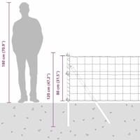 VidaXL Hek met paal grijs 0,8 x 10 m staal - thumbnail