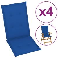 VidaXL Tuinstoelkussens 4 st hoge rug 120x50x3 cm stof koningsblauw - thumbnail