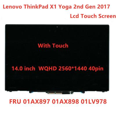 Original 14.0 LED 3K COMPLETE LCD Whole Assembly for Lenovo ThinkPad X1 Yoga 2nd 2017 01AX897"