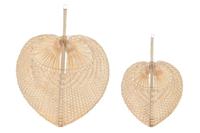 Wanddecoratie Home ESPRIT Lichtbruin Natuurlijk Waaier Tropisch (4 Onderdelen) - thumbnail