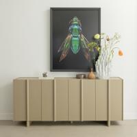 WOOOD Dressoir 'Basu' Grenen, 200cm, kleur Mud - thumbnail