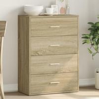 Dressoir 60x31x84 cm bewerkt hout sonoma eikenkleurig - thumbnail