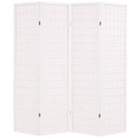 vidaXL Kamerscherm inklapbaar Japanse stijl 160x170 cm wit - thumbnail