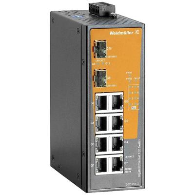 Weidmüller 2682410000 IE-SW-EL10-8GTPOE-2GESFP Industrial Ethernet Switch 10 / 100 / 1000 MBit/s PoE-functie