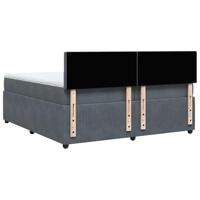 Boxspring met matras fluweel donkergrijs 200x200 cm - thumbnail