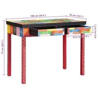 Bureau met lade Bruin 100 x 50 x 75 cm Massief mangohout - thumbnail