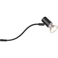 LED Wandlamp - Wandverlichting - Spatwaterdicht IP44 - Trion Giano - GU10 Fitting - Rond - Mat Zwart - Aluminium - thumbnail
