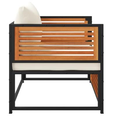 Tuinstoel met kussens massief acaciahout