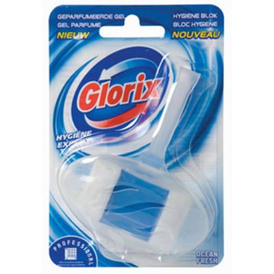 Toiletblok Glorix ocean fresh met houder | 12 stuks