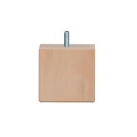 Meubelpoot vierkant 10 bij 10 cm en hoogte 10 cm van massief hout (M10) - thumbnail