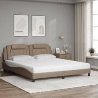 Bed met matras kunstleer cappuccinokleurig 180x200 cm - thumbnail