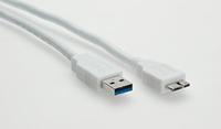 VALUE USB 3.2 Gen 1-kabel, A M - Micro B M, wit, 3 m - thumbnail