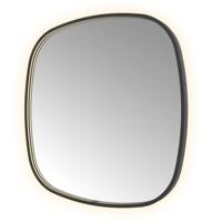 Spiegel Hotbath &MORE 80x80 cm LED-Verlichting Spiegelverwarming Deens Ovaal Geborsteld Zwart PVD - thumbnail