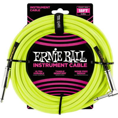 Ernie Ball 6085 Braided Instrument Cable, 5.5 meter, Neon Yellow Ernie Ball 6085 Braided Instrument Cable, 5.5 meter, Neon Yellow