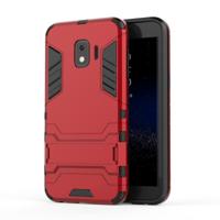 Schokbestendige PC + TPU Case voor Galaxy j2 core met houder (rood) - thumbnail