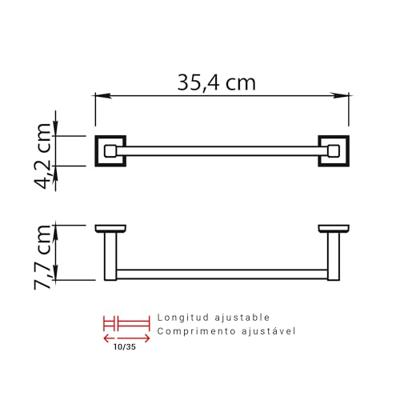 Handdoekhouder Sapho Colorado Hangend 35.2 cm Chroom Sapho - thumbnail