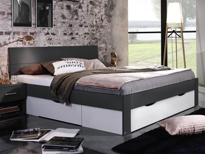 Bed FLASH 160x200 cm metaalgrijs met lades Bed FLASH 160x200 cm metaalgrijs met lades