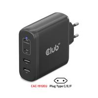club3D CAC-1912 Laptop netvoeding 100 W 2x USB-A, 2x USB-C USB PD Zwart Binnen GaN, USB Power Delivery (USB-PD) - thumbnail