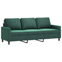 3-delige Loungeset met kussens fluweel donkergroen - thumbnail