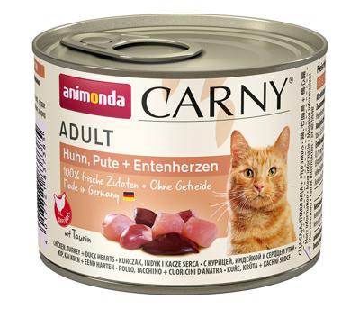 ANIMONDA Carny Adult Chicken, turkey and duck hearts - nat kattenvoer - 200g