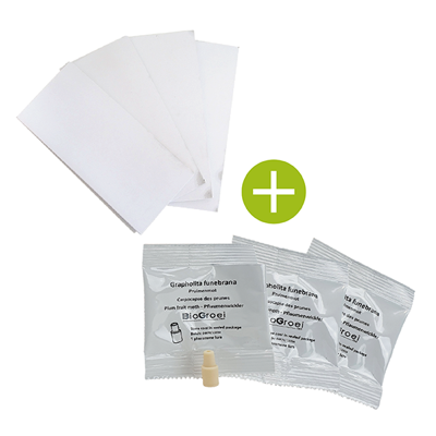 PRUIMENMOT NAVULSET | 4 lijmplaten + 3 feromonen pruimenmot