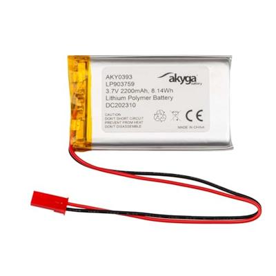 Akyga LP903759 Accupack Batterijgrootte: Speciaal LiPo 3.7 V 2200 mAh Akyga LP903759 Accupack Batterijgrootte: Speciaal LiPo 3.7 V 2200 mAh