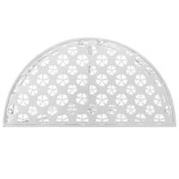 Bijzettafel vintage stijl half rond 72x36x74 cm metaal zilver - thumbnail