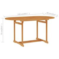 VidaXL Tuintafel 150x90x75 cm massief teakhout - thumbnail