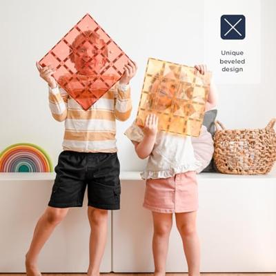 Connetix Base Plate Pastel Geel/Rood 2 stuks