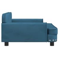 Hondenmand 90x53x30 cm fluweel blauw - thumbnail