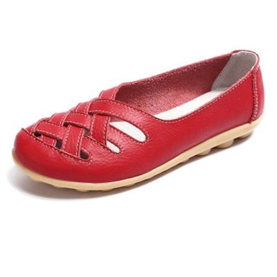 Holle geweven casual verpleegkundige schoenen cover voet erwten schoenen voor vrouwen (kleur: rood maat: 41)