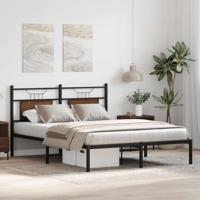Bedframe zonder matras bewerkt hout bruin eikenkleur 140x200 cm - thumbnail