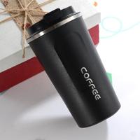 Dubbele RVS 304 koffie mok auto Thermos mok reizen Thermo Cup 380ml (zwart) - thumbnail