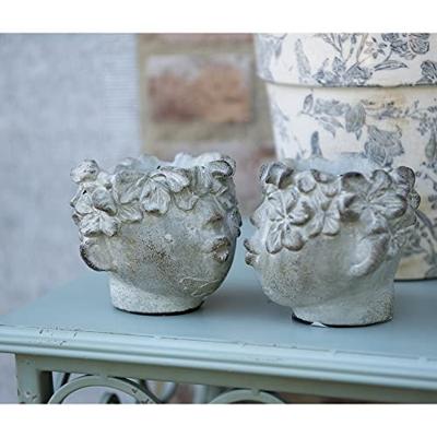 Clayre & Eef Bloempot 20x19x17 cm Grijs Steen Bloempot binnen