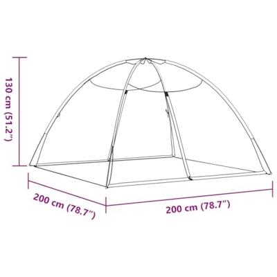 Klamboe met deuren Mongolia 220 gaas 200x200x135 cm zwart